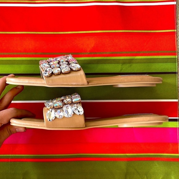 Brand New Steve Madden Malina Jeweled Gem Sparkly Bling Slide Sandals - Picture 7 of 13